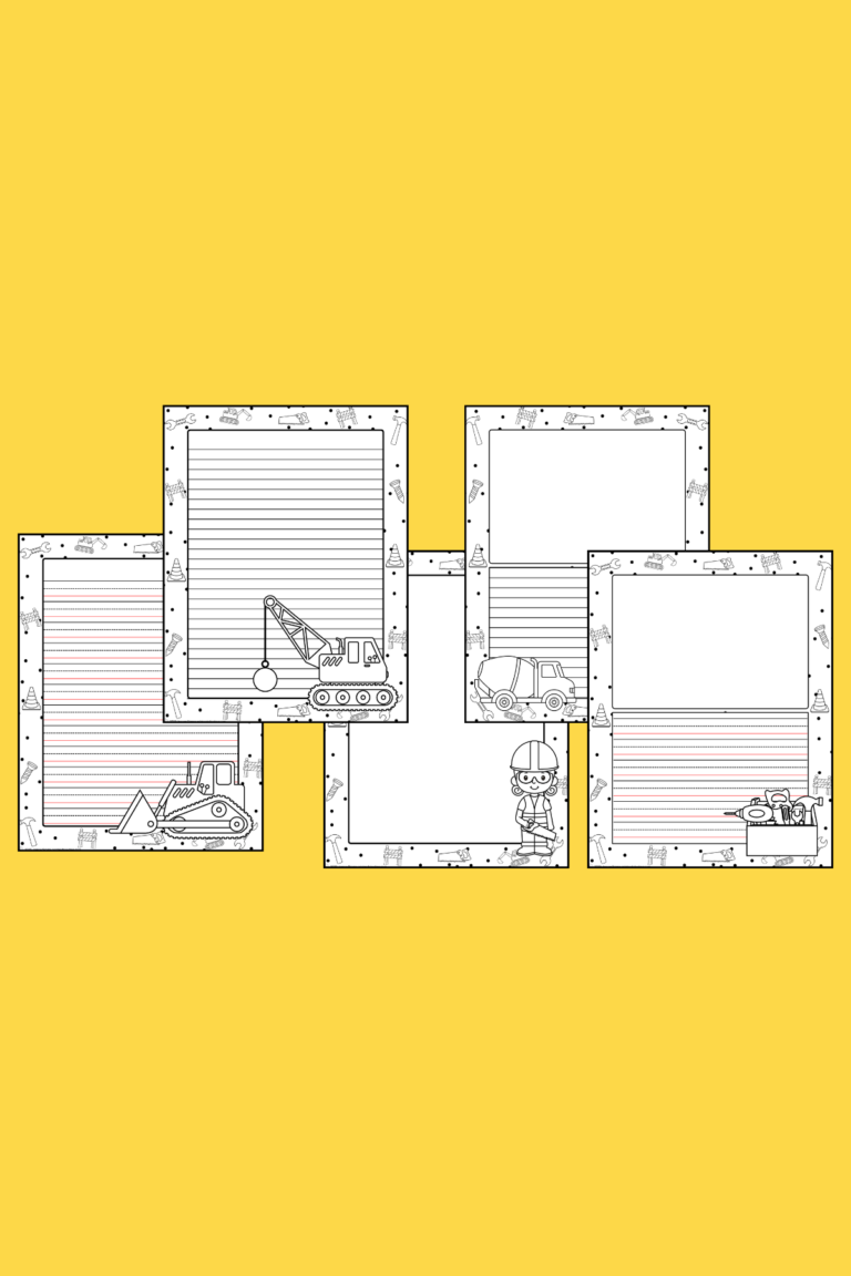 Construction Themed Writing Paper