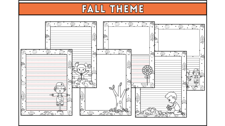 Fall Themed Writing Paper for Kids