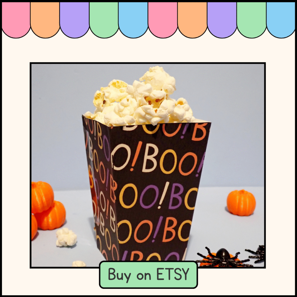 But on Etsy Halloween Popcorn Boxes