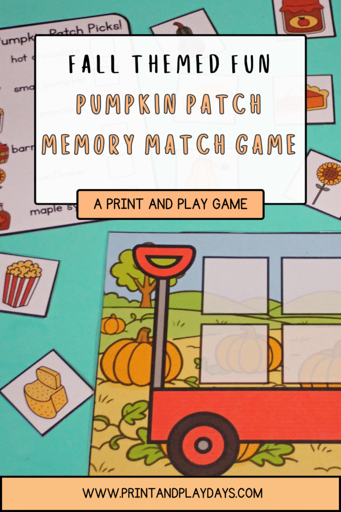 Fall themed fun, pumpkin patch memory match game.