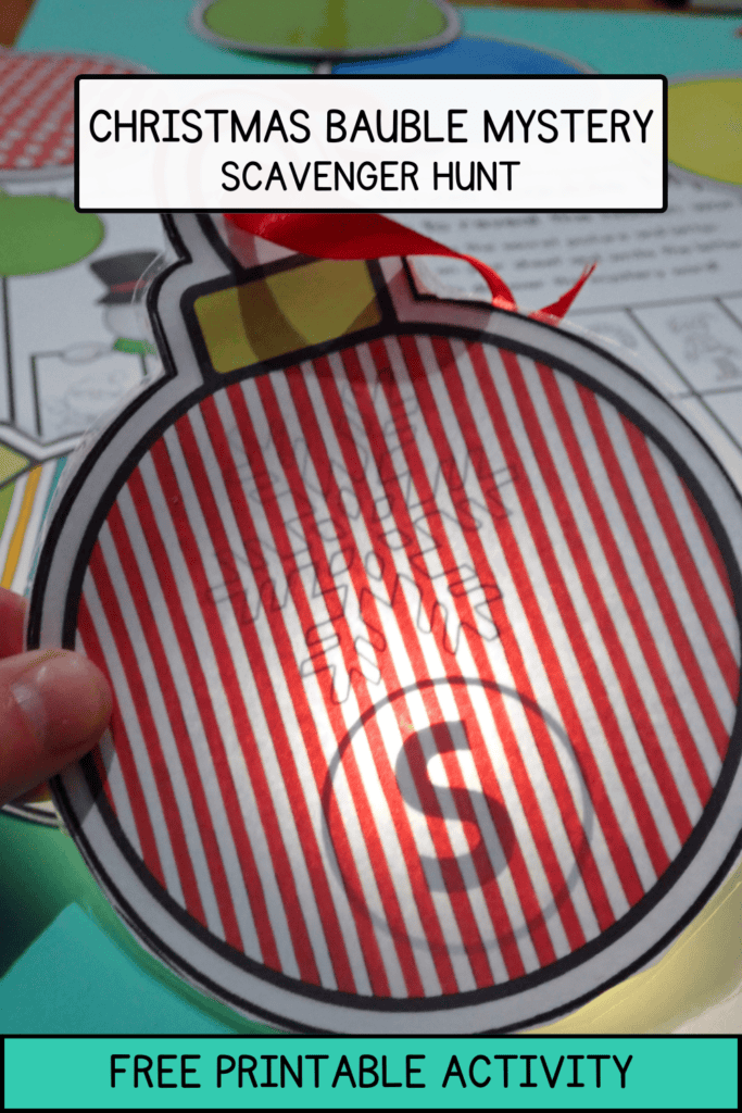 Low Prep Christmas Bauble Mystery Scavenger Hunt Free Printable Activity