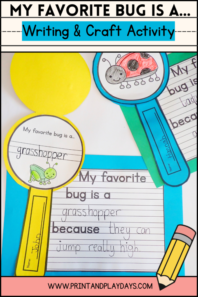 My favorite bug is writing craft and activity