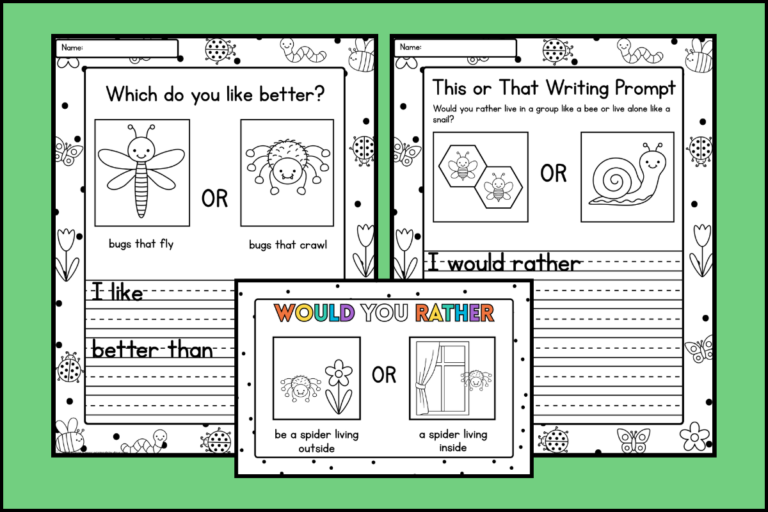 20 Bug Themed Opinion Writing Prompts For K-2
