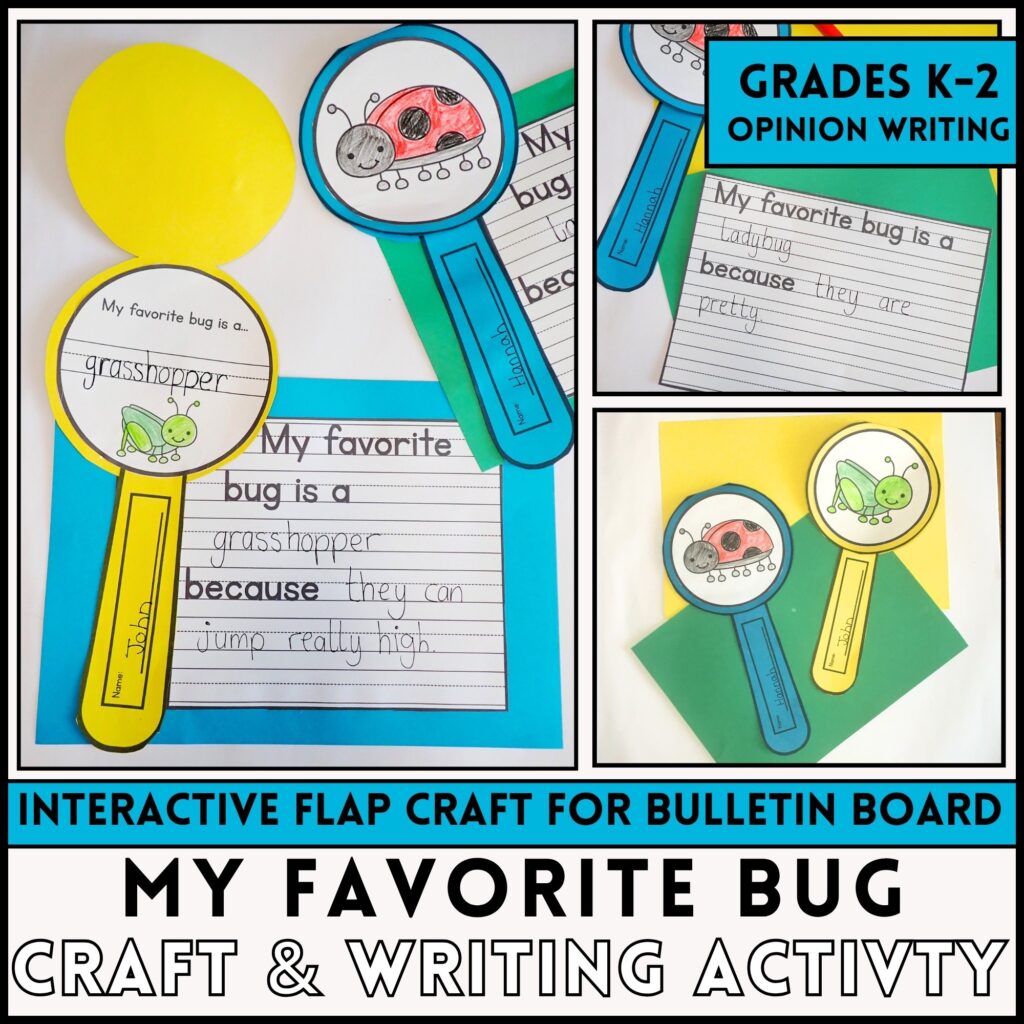 My Favorite Bug Craft and Writing Activity spring bulletin board idea