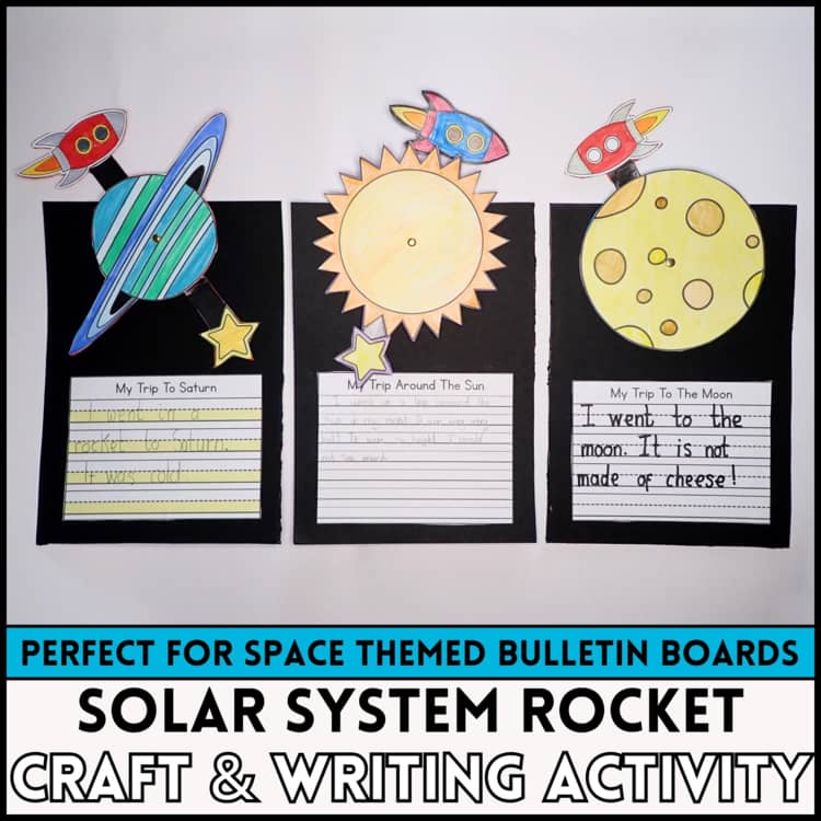 Solar System Craft With Planets Sun & Moon Writing Prompts Bulletin Board