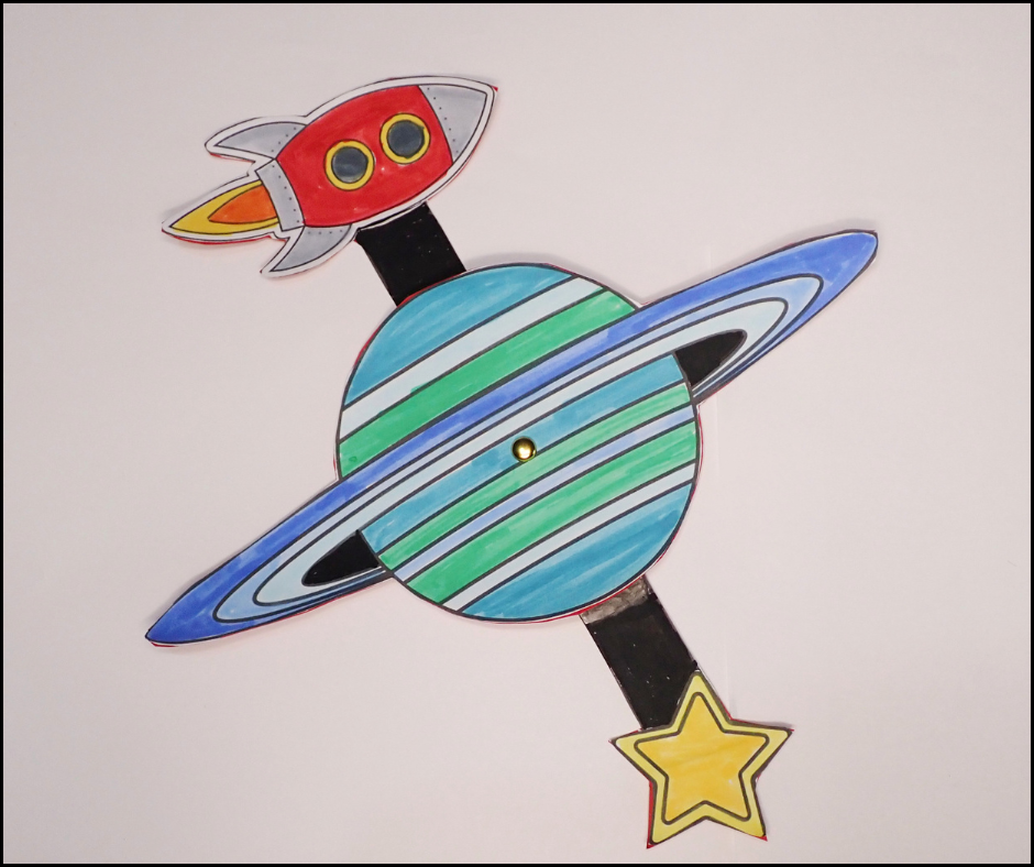 planet and rocket printable craft