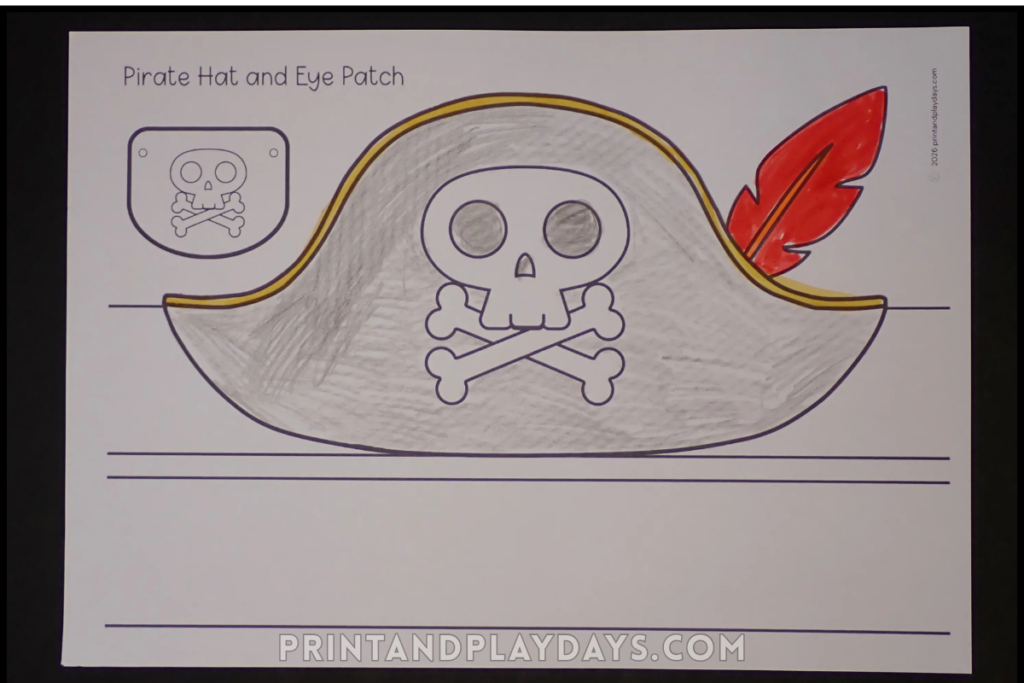 Pirate headband template for kids. How to make a pirate headband instructions.