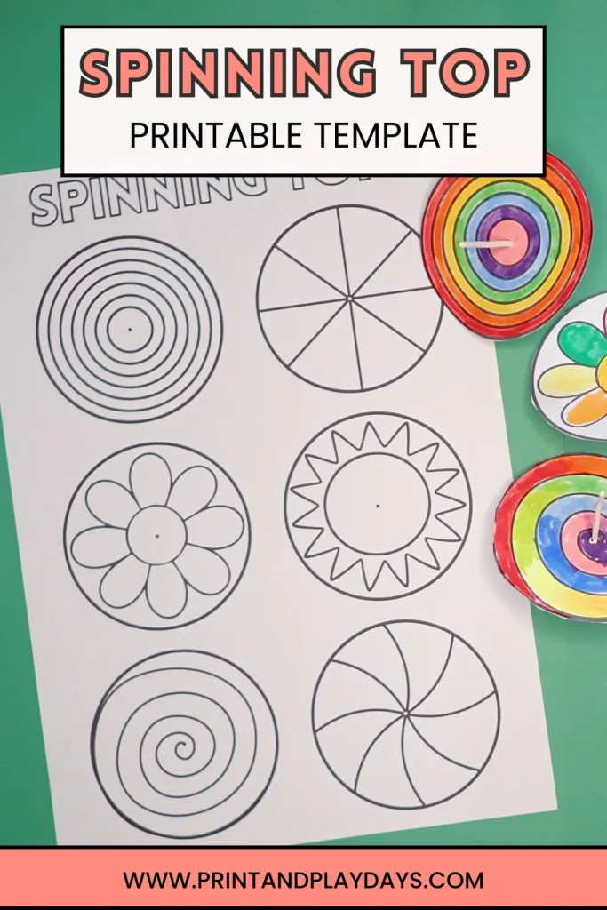 Spinning Top Stem Craft Printable Template